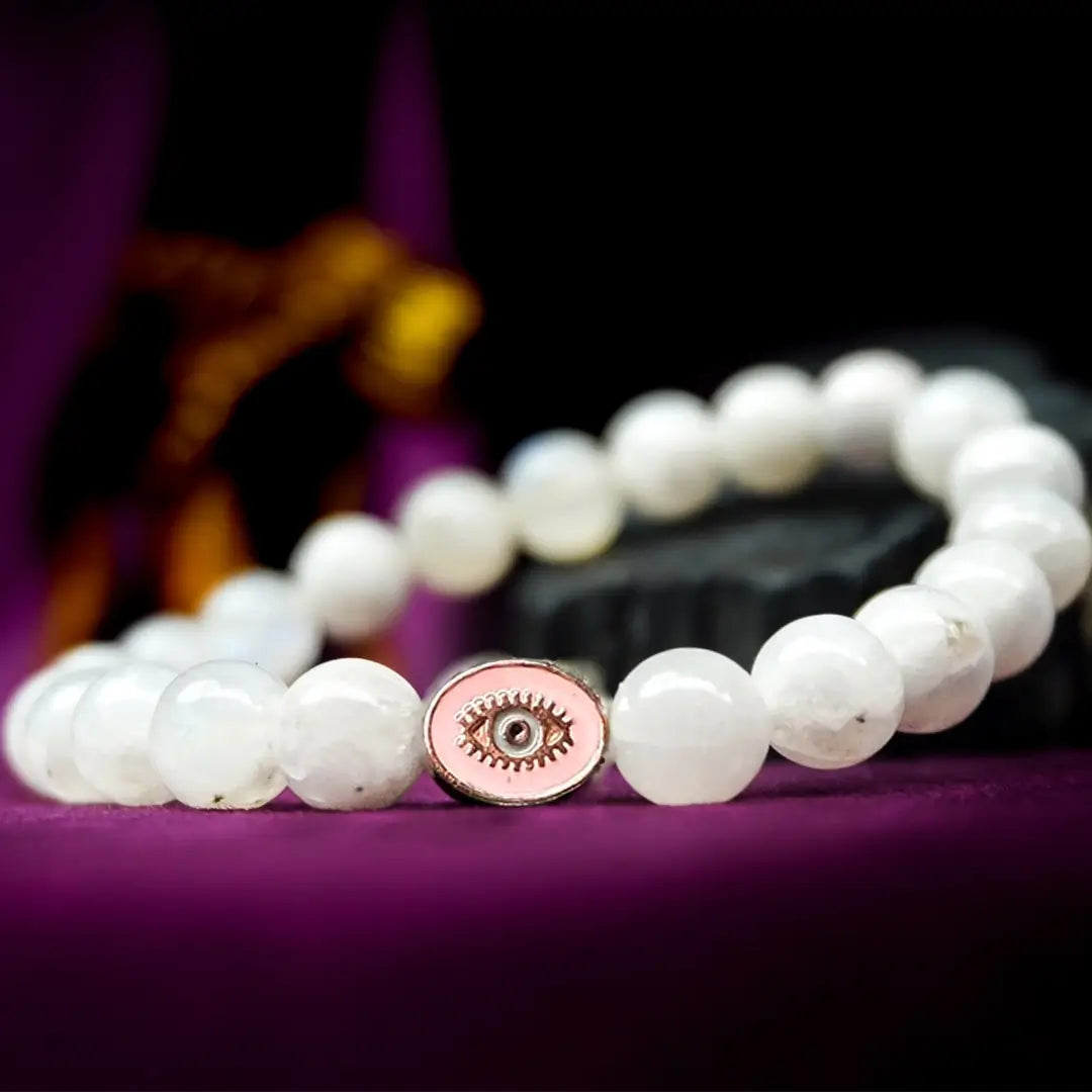 Moonstone Bracelet Pink Eye