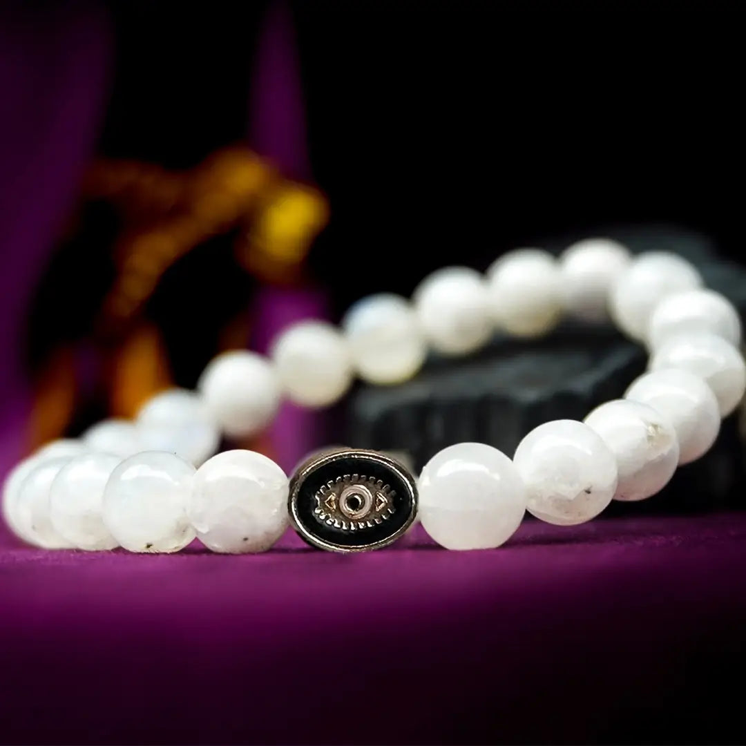 Moonstone Bracelet Jet Black Eye