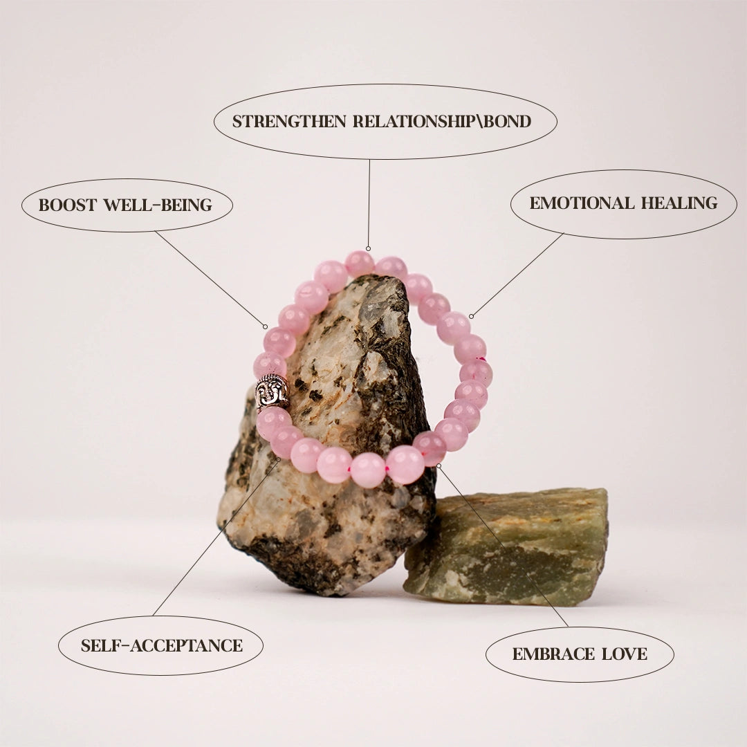 Rose Quartz 100% Natural Stone 8mm Bracelet