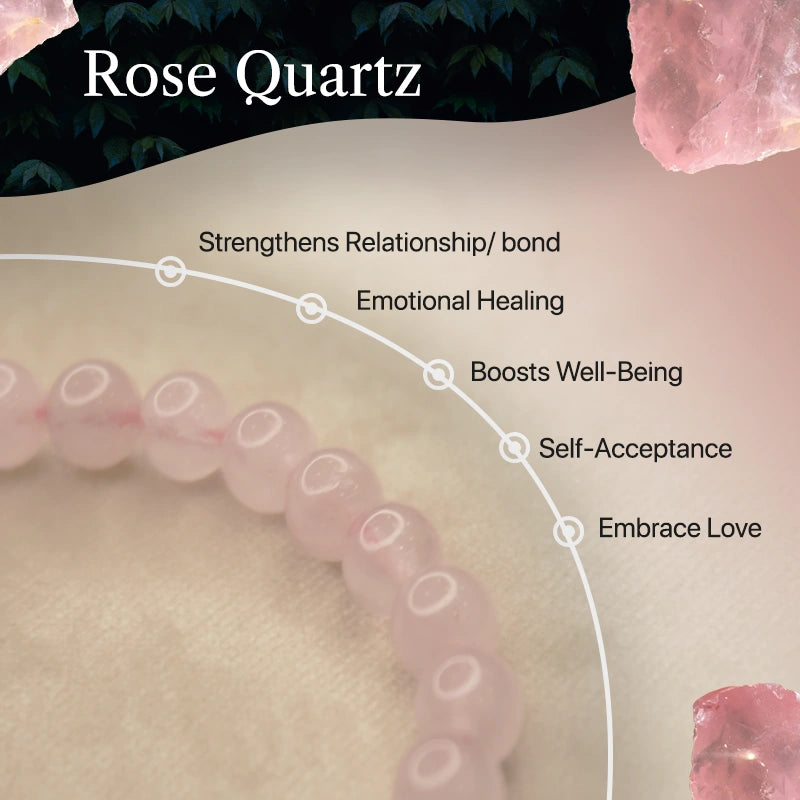 Rose Quartz 100% Natural Stone 8mm Bracelet