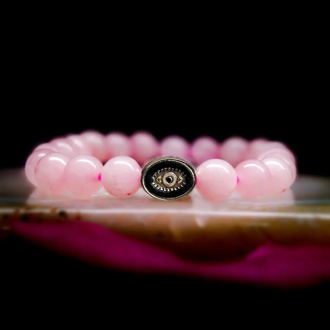 Rose Quartz Bracelet Jet Black Eye