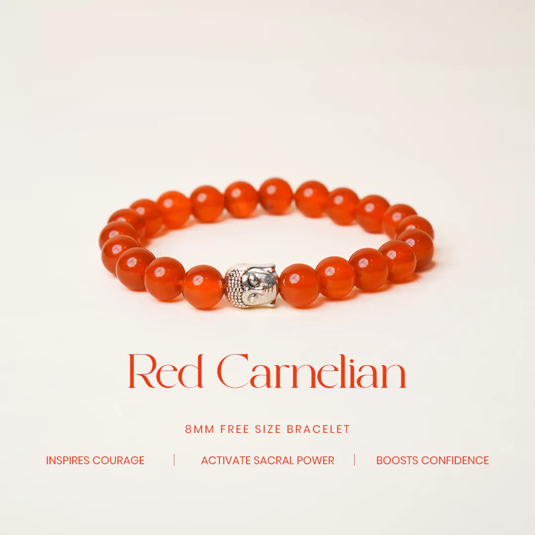 Red Carnelian 100% Natural Stones 8mm Bracelet