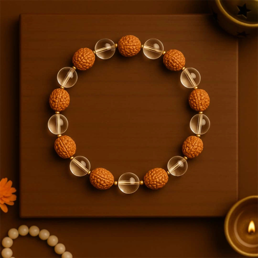 Rudraksha Crystal 100% Natural Bracelet