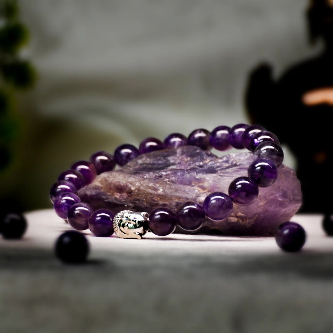 Amethyst 100% Natural Stone 8mm Bracelet