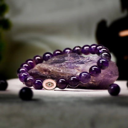 Amethyst 100% Natural Stone 8mm Bracelet
