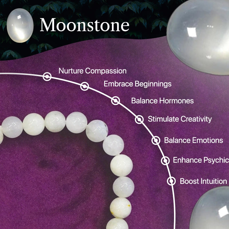 Moonstone 100% Natural Stones 8mm Bracelet