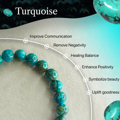 Turquoise 100% Natural Stone 8mm Bracelet