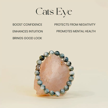 Cats Eye 100% Natural Stone 8mm Bracelet