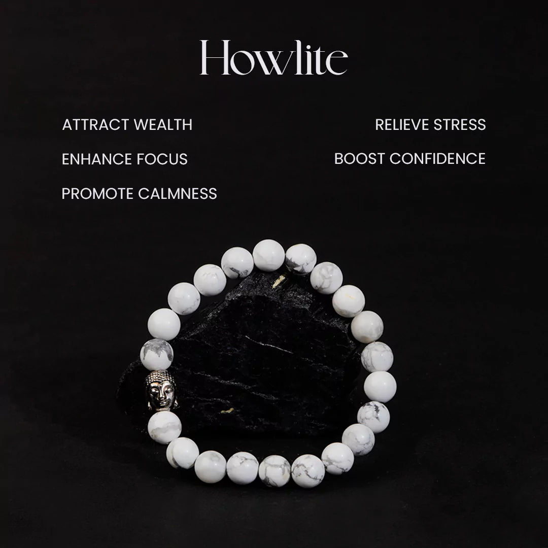 Howlite 100% Natural Stone 8mm Bracelet