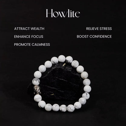 Howlite 100% Natural Stone 8mm Bracelet