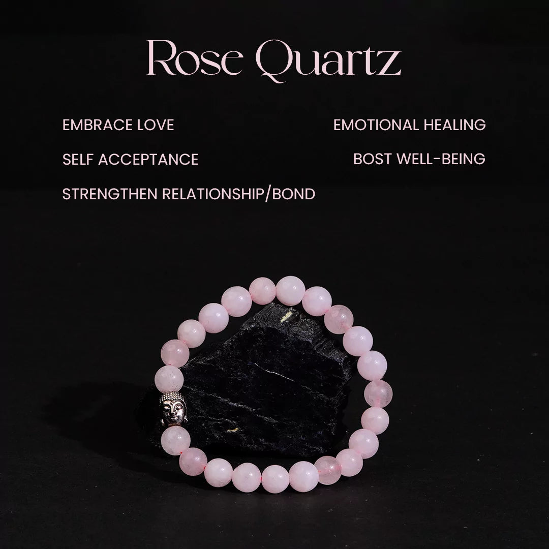 Rose Quartz 100% Natural Stone 8mm Bracelet