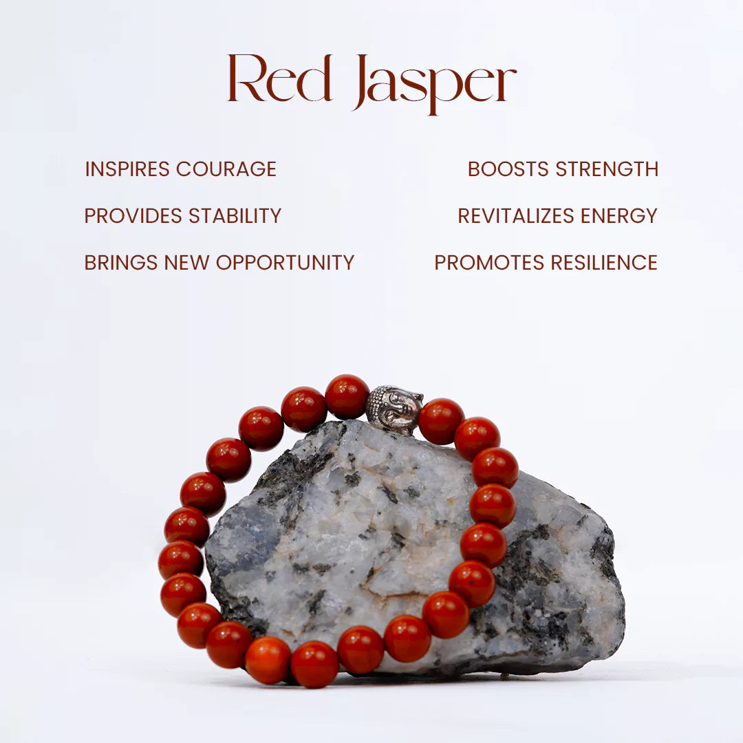 Red Jasper 100% Natural Stone 8mm Bracelet