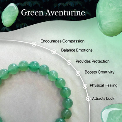Green Aventurine 100% Natural Stone 8mm Bracelet