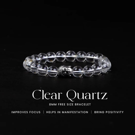 Clear Quartz 100% Natural Stone 8mm Bracelet