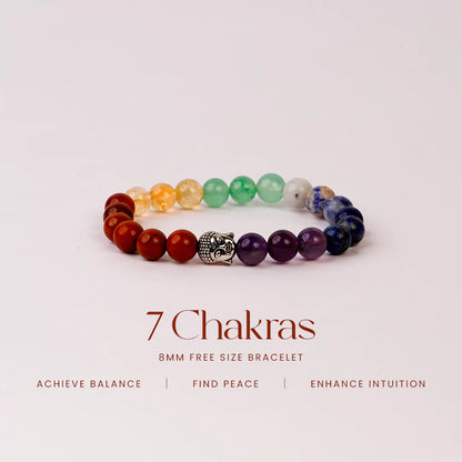 7 Chakras Stone 100% Natural 8mm Bracelet