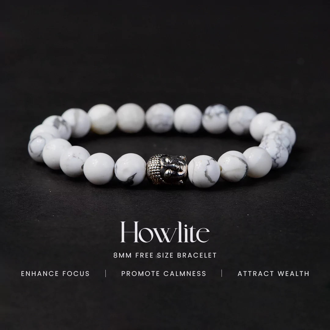 Howlite 100% Natural Stone 8mm Bracelet