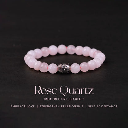 Rose Quartz 100% Natural Stone 8mm Bracelet