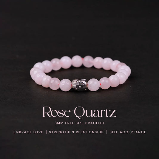 Rose Quartz 100% Natural Stone 8mm Bracelet