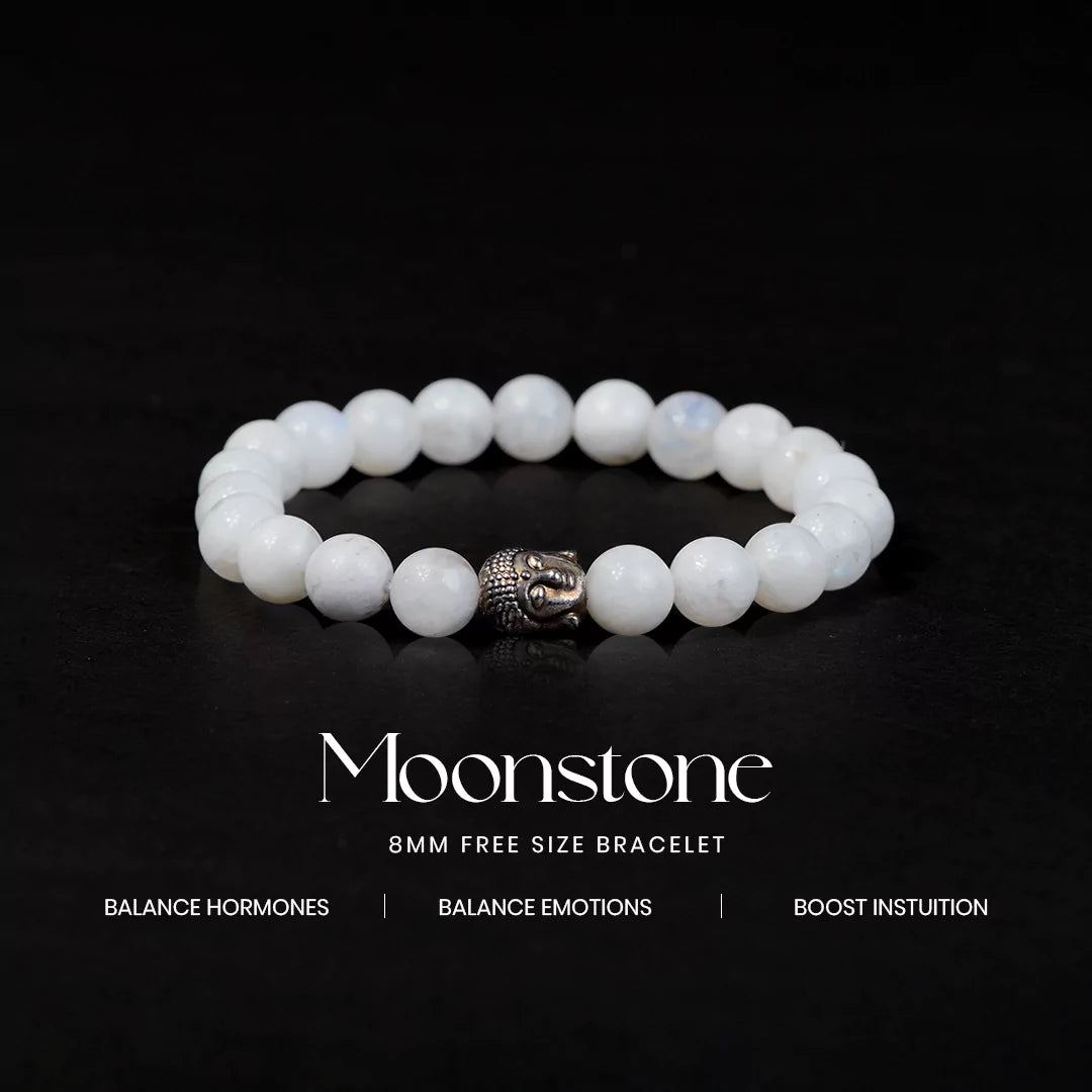 Moonstone 100% Natural Stones 8mm Bracelet
