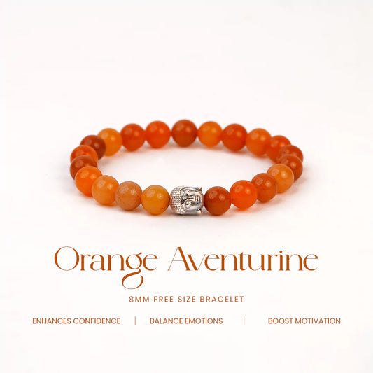 Orange Aventurine 100% Natural Stones 8mm Bracelet