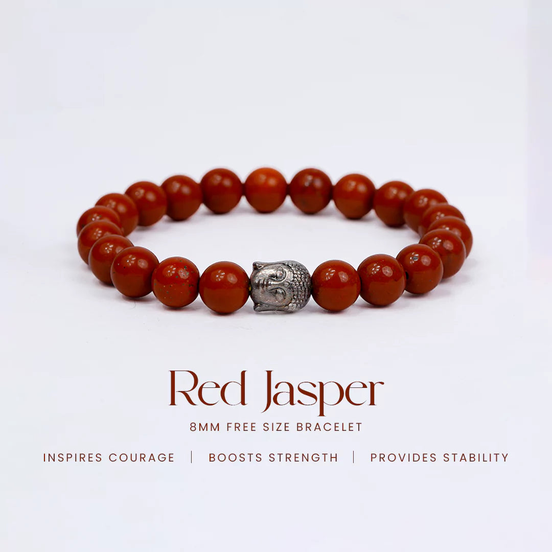 Red Jasper 100% Natural Stone 8mm Bracelet