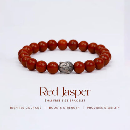 Red Jasper 100% Natural Stone 8mm Bracelet