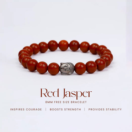 Red Jasper 100% Natural Stone 8mm Bracelet