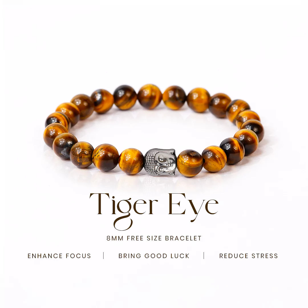 Tiger Eye 100% Natural Stone 8mm Bracelet