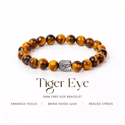 Tiger Eye 100% Natural Stone 8mm Bracelet