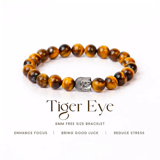 Tiger Eye 100% Natural Stone 8mm Bracelet