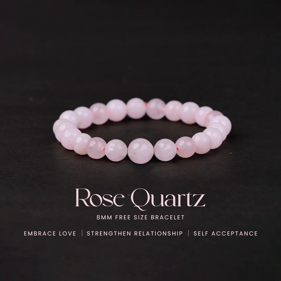Rose Quartz 100% Natural Stone 8mm Bracelet