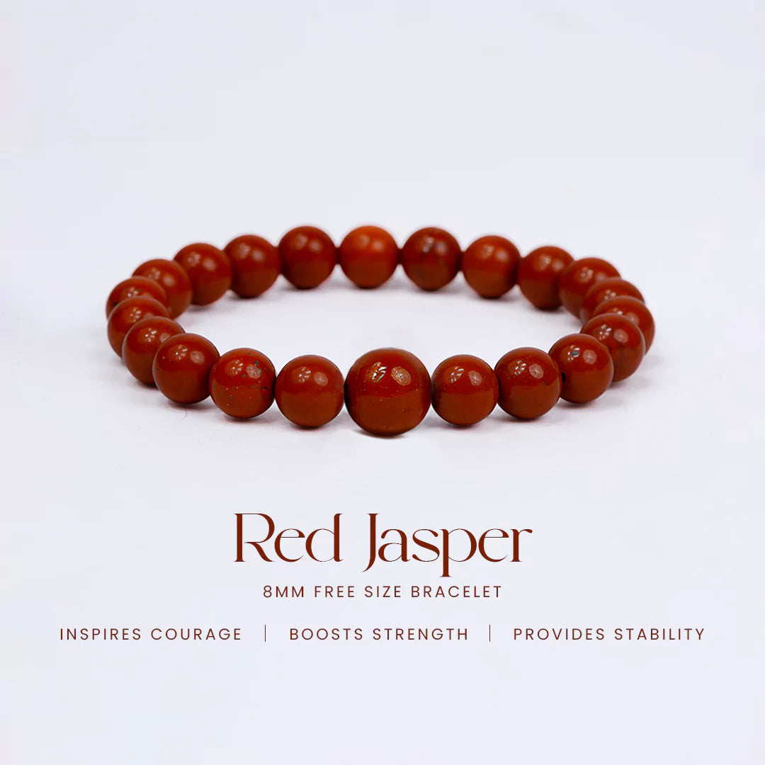 Red Jasper 100% Natural Stone 8mm Bracelet