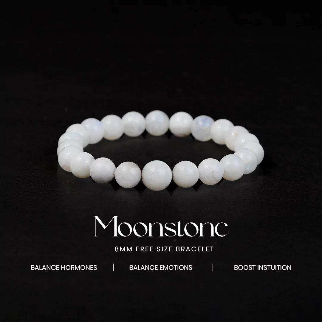 Moonstone 100% Natural Stones 8mm Bracelet