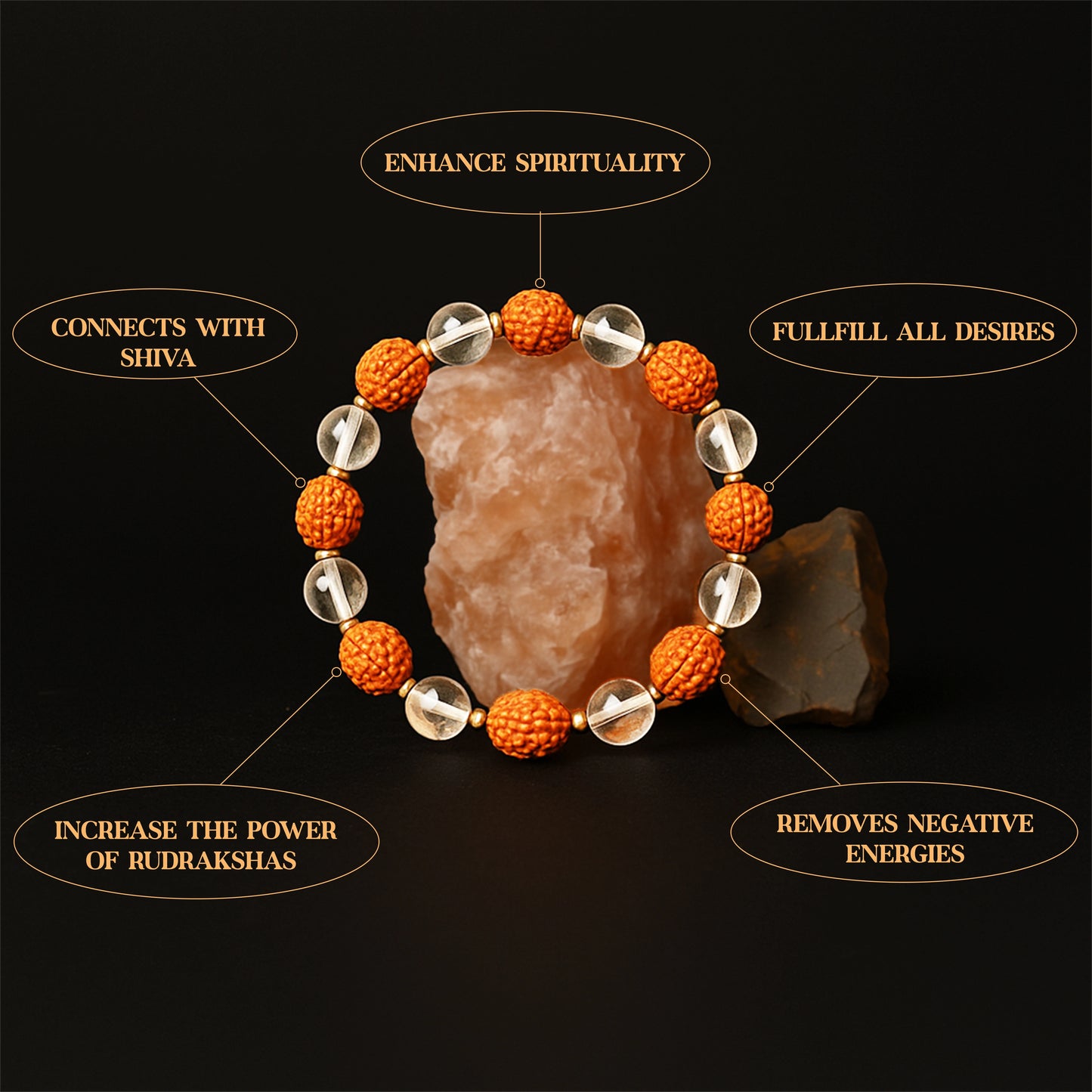 Rudraksha Crystal 100% Natural Bracelet